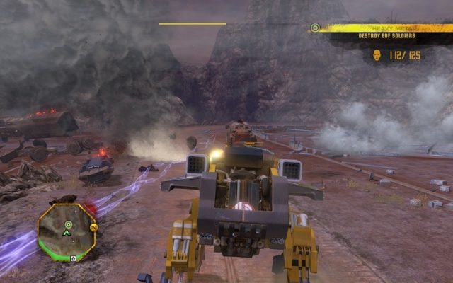 Red Faction: Guerrilla  in-game screen image #1 Operating a combat walker.
