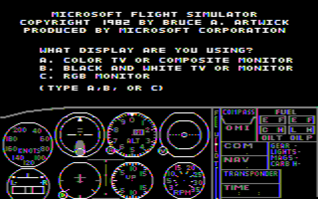 Microsoft Flight Simulator 1.0 title screen image #1 