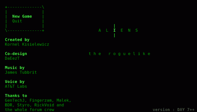 AliensRL  title screen image #1 