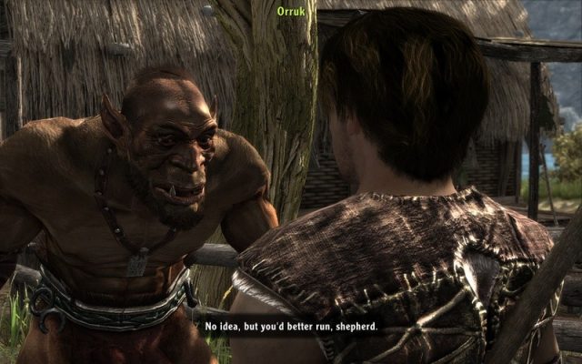 ArcaniA - A Gothic Tale  in-game screen image #3 Chatting with a friendly local orc.