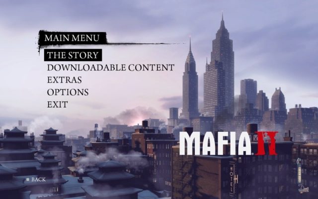 Mafia II  in-game screen image #5 Main menu