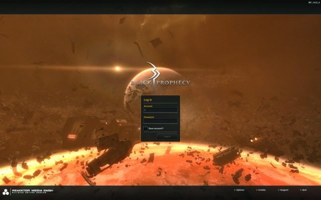 Black Prophecy in-game screen image #1 Login screen