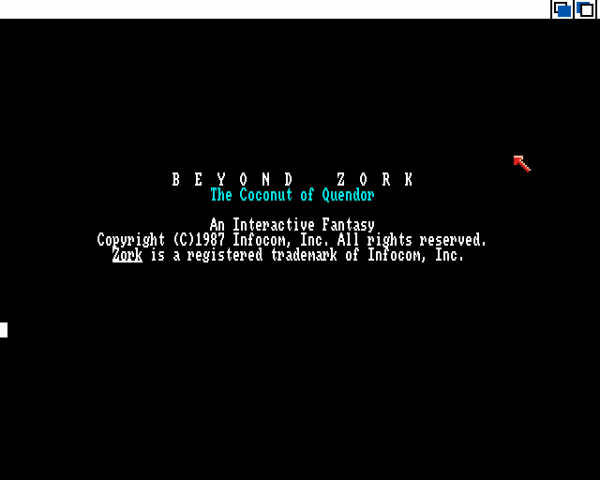 Beyond Zork: The Coconut of Quendor title screen image #1 