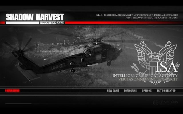 Shadow Harvest: Phantom Ops in-game screen image #4 Main menu