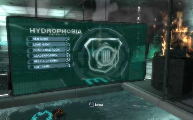 Hydrophobia: Prophecy in-game screen image #2 Main menu