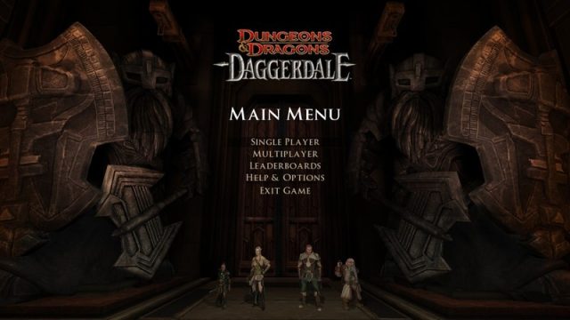 Dungeons & Dragons: Daggerdale in-game screen image #1 Main menu