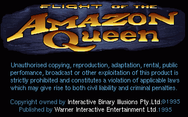 Flight of the Amazon Queen  title screen image #2 