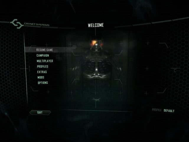 Crysis 2 in-game screen image #3 Main menu