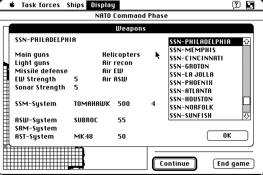North Atlantic '86 in-game screen image #2 