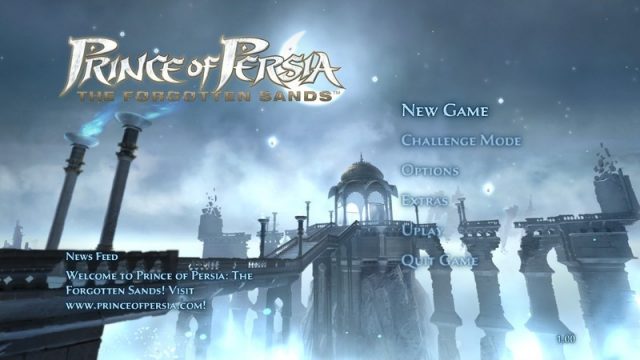 Prince of Persia: The Forgotten Sands  in-game screen image #3 Main menu