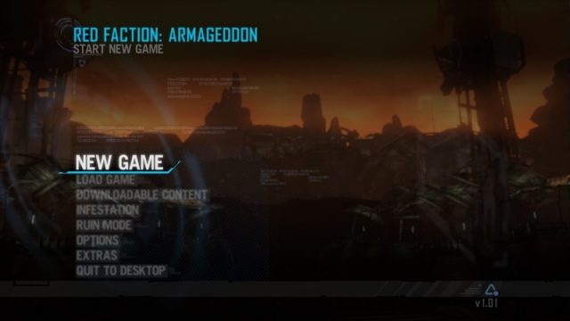 Red Faction: Armageddon  in-game screen image #3 Main menu