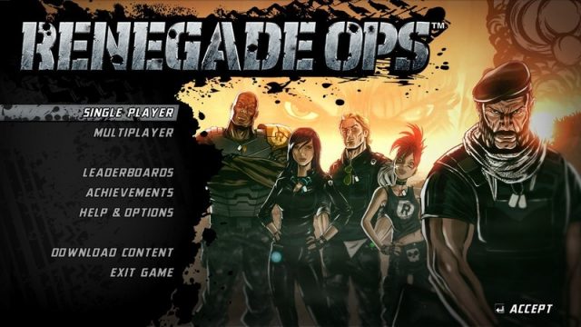 Renegade Ops in-game screen image #4 Main menu