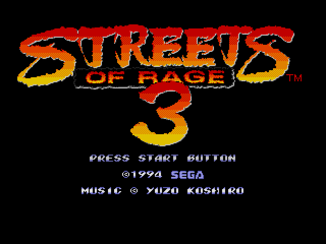 Streets of Rage 3  title screen image #1 