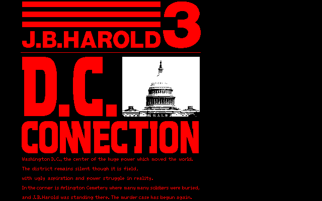 J.B. Harold 3: D.C. Connection title screen image #1 