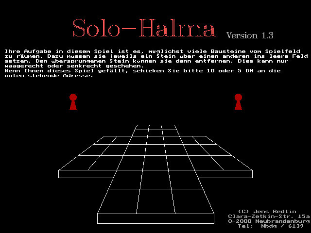 Solo-Halma title screen image #1 