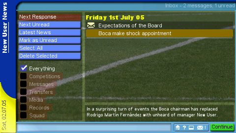 Championship Manager in-game screen image #1 
