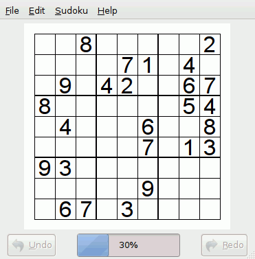 Python Sudoku in-game screen image #1 