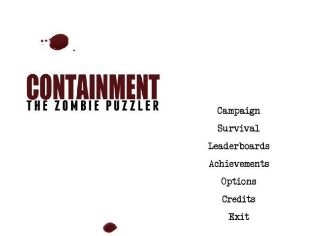 Containment: The Zombie Puzzler title screen image #1 