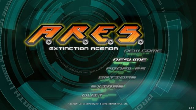 A.R.E.S.: Extinction Agenda  title screen image #1 