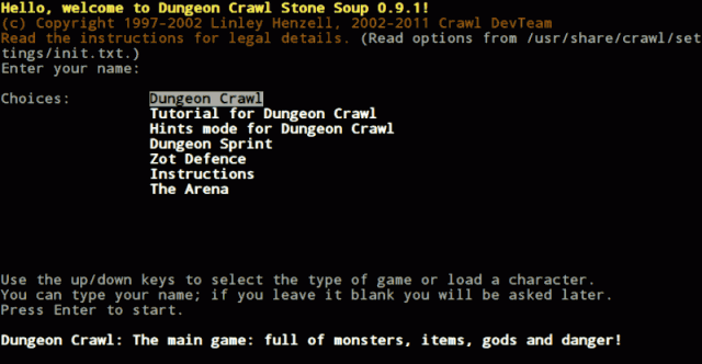 Dungeon Crawl  title screen image #1 