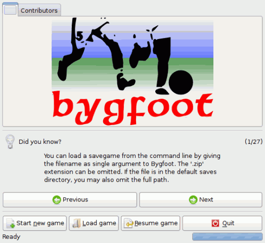 Bygfoot Football Manager title screen image #1 