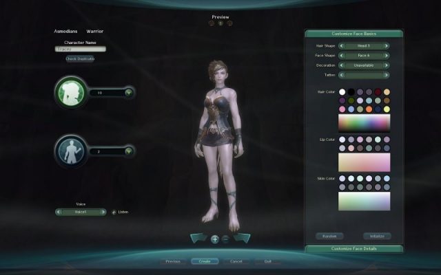 Aion: Tower of Eternity  in-game screen image #1 Character editor