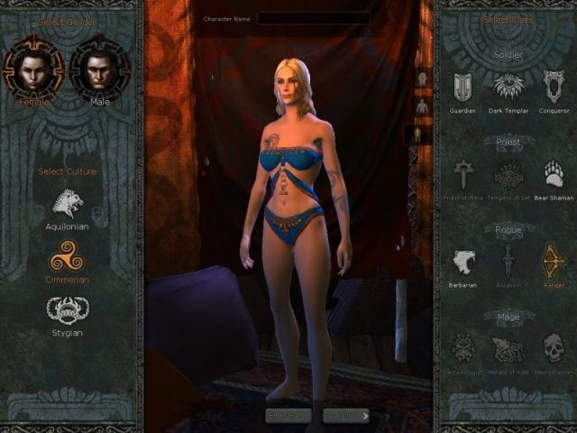 Age of Conan: Hyborian Adventures  in-game screen image #2 Character creation
