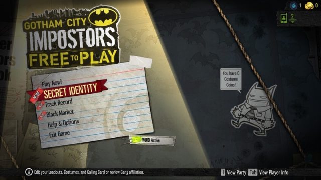 Gotham City Impostors title screen image #1 Main menu