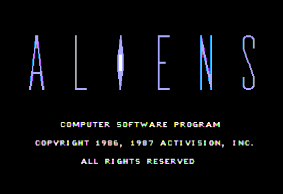 Aliens: The Computer Game  title screen image #1 