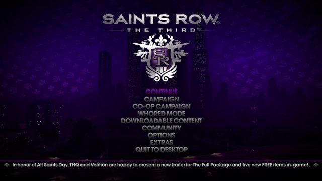 Saints Row: The Third  title screen image #1 