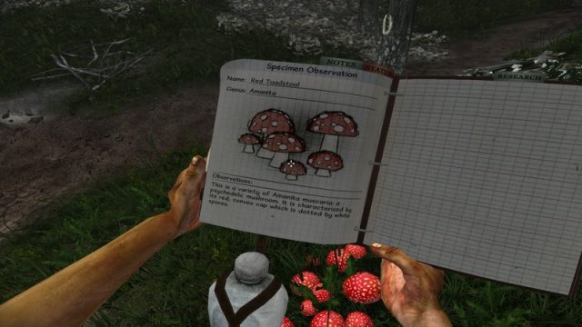 Miasmata in-game screen image #2 Beginning of research