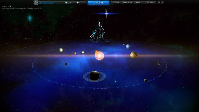 Warframe in-game screen image #2 Main menu and mission region selection