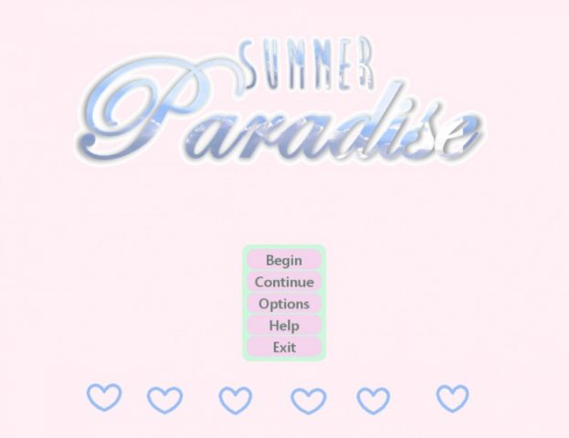 Summer Paradise title screen image #1 Main menu for the visual novel Summer Paradise.