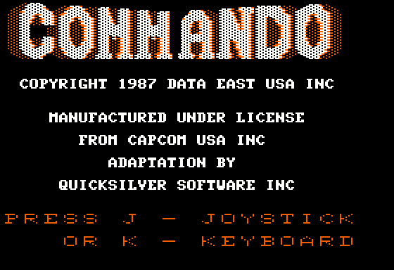Commando title screen image #1 