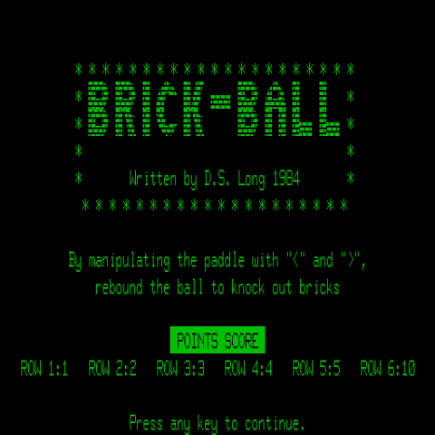 Brick Ball  title screen image #1 