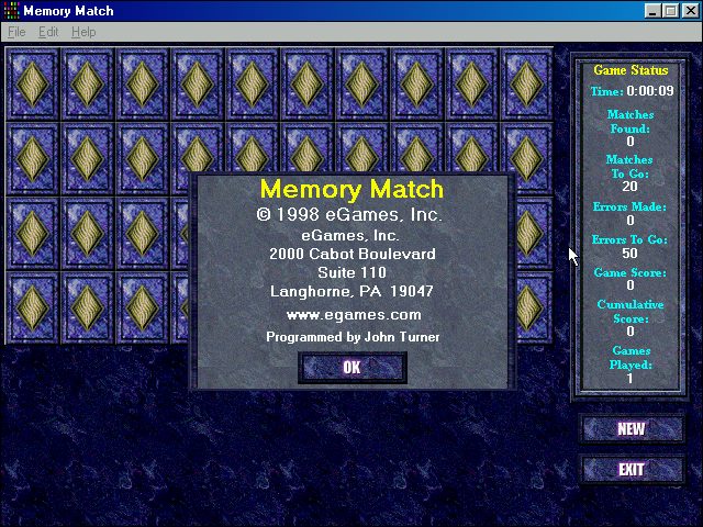 Memory Match title screen image #1 