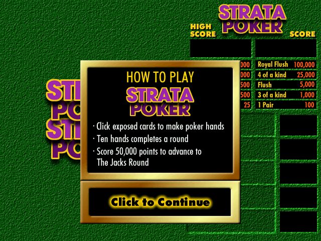 Strata Poker title screen image #1 