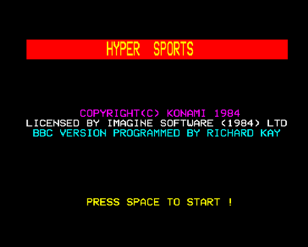 Hyper Sports title screen image #1 