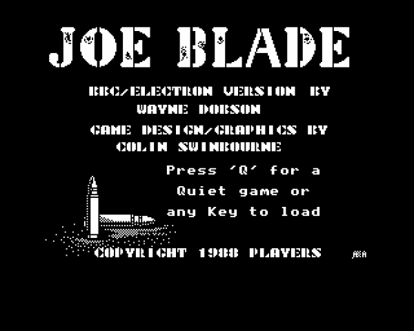 Joe Blade title screen image #1 