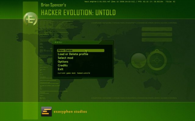 Hacker Evolution: Untold title screen image #1 