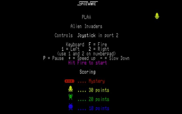 Alien Invaders  title screen image #1 