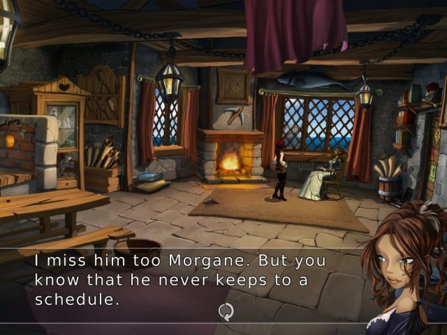 Captain Morgane and the Golden Turtle  in-game screen image #3 Dialoguing with her mother