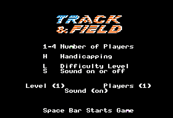 Track & Field  title screen image #1 