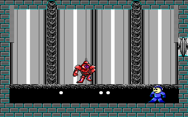 Mega Man III in-game screen image #3 Battle with Oil Man