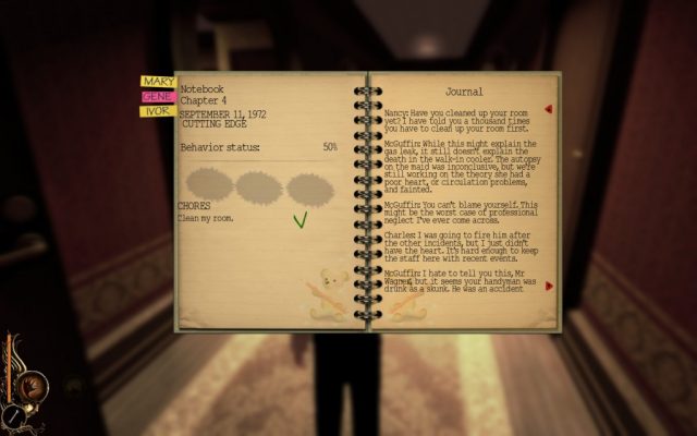 Lucius in-game screen image #1 Journal