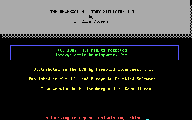 UMS  title screen image #1 