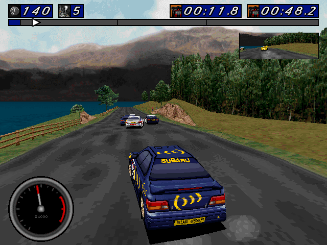 Network Q RAC Rally Championship  in-game screen image #2 In arcade mode the player competes with other drivers