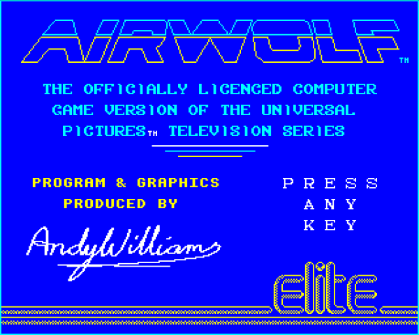 Airwolf title screen image #1 