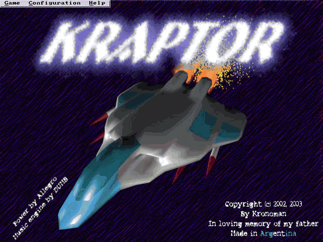 Kraptor title screen image #1 