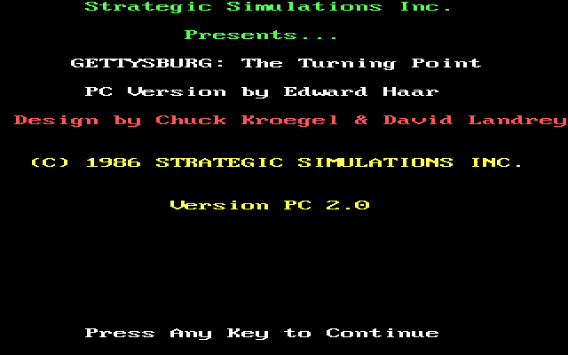Gettysburg: The Turning Point title screen image #1 